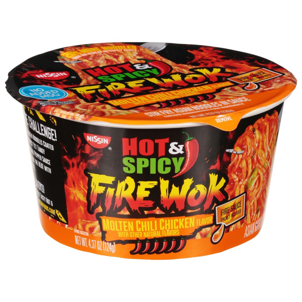 Nissin Fire Wok Hot Spicy Stir Fry Molten Chili Chicken Flavor Asian