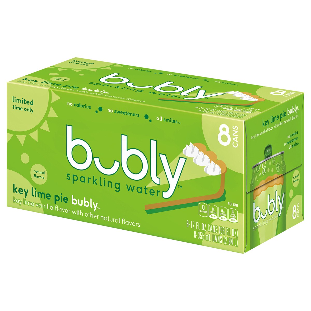 Bubly Sparkling Water Key Lime Pie Vanilla 12 Fl Oz 8 Count 8 Ct Shipt