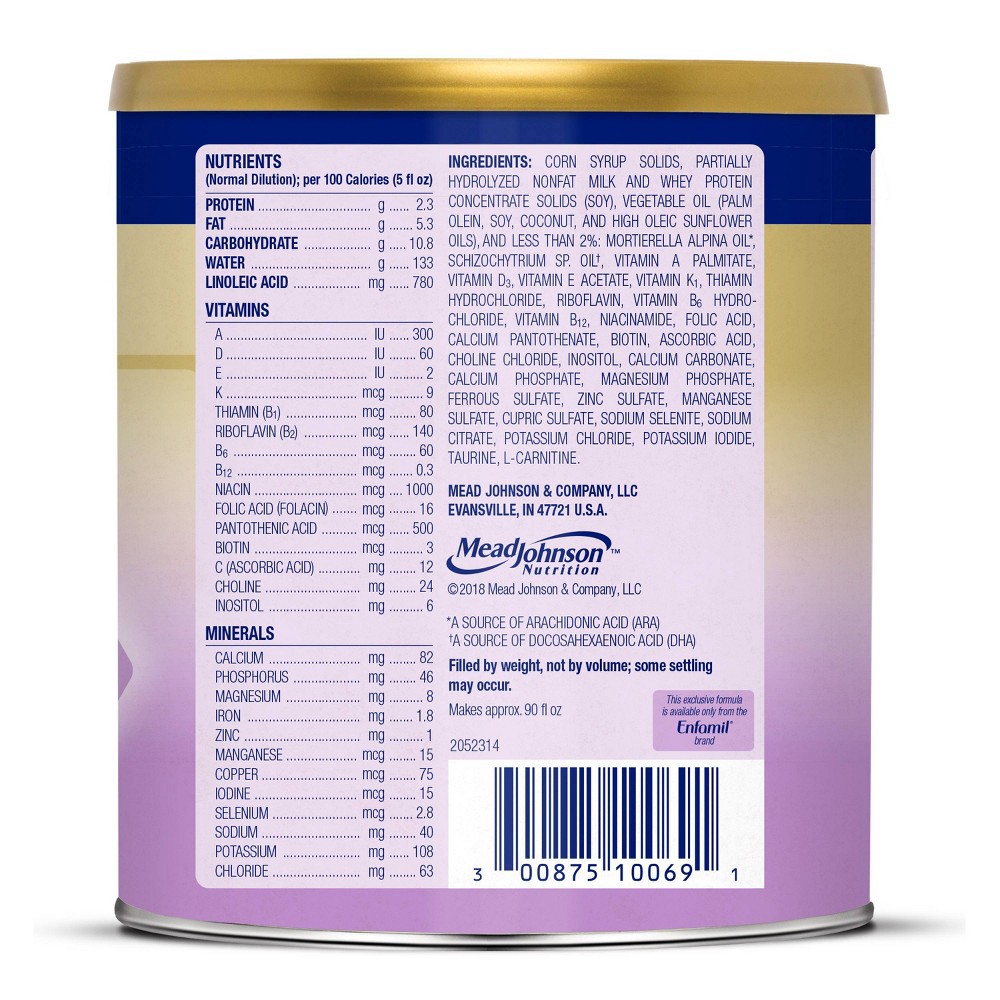 Enfamil Gentlease Infant Formula With Iron Milk Based Powder Through