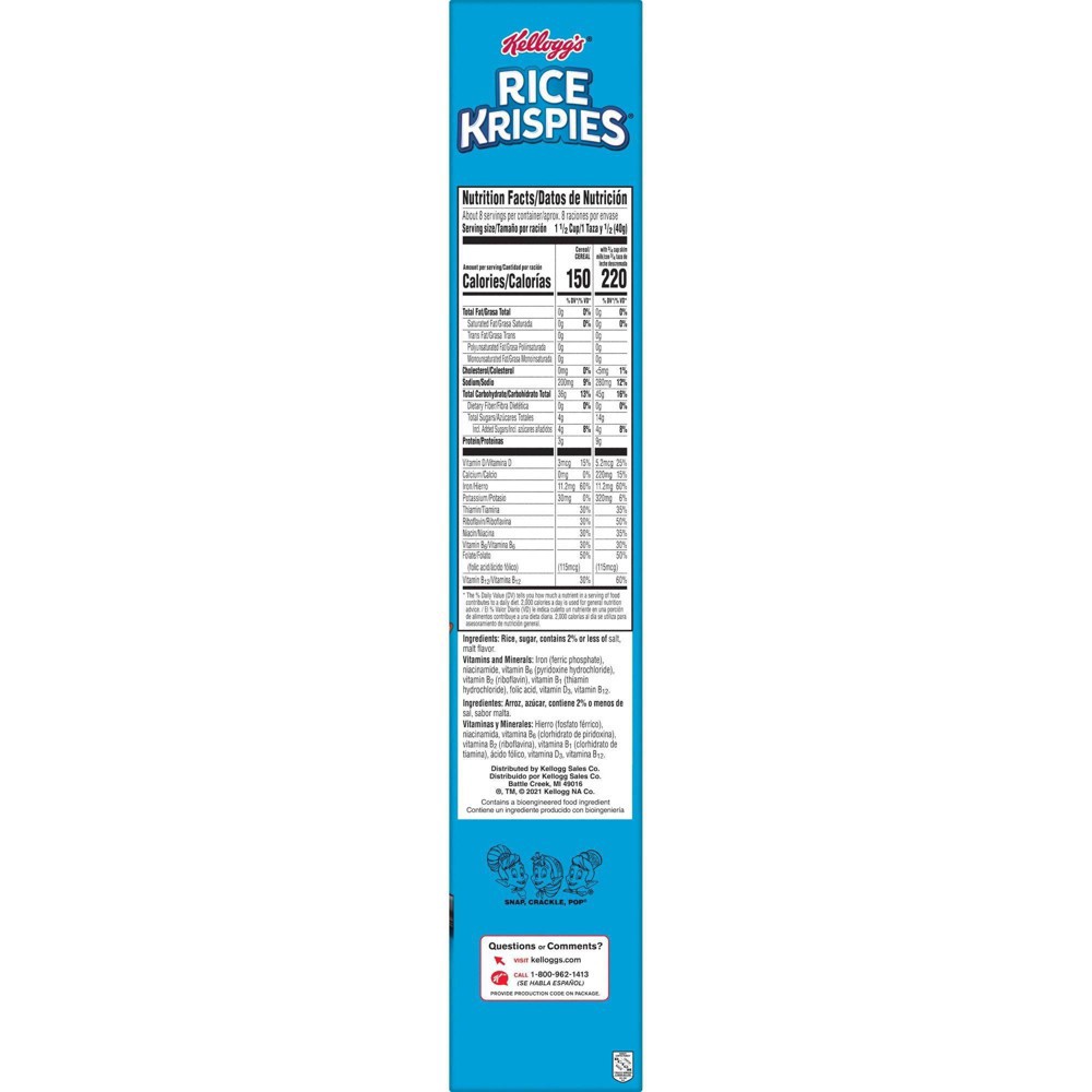 Kellogg S Rice Krispies Original Cold Breakfast Cereal 12 Oz Shipt