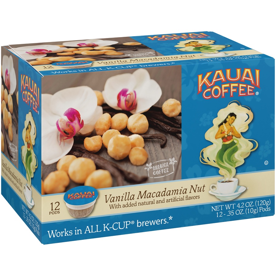 Kauai Coffee Vanilla Macadamia Nut Single Serve Coffee Pods 12 Ct 4 2