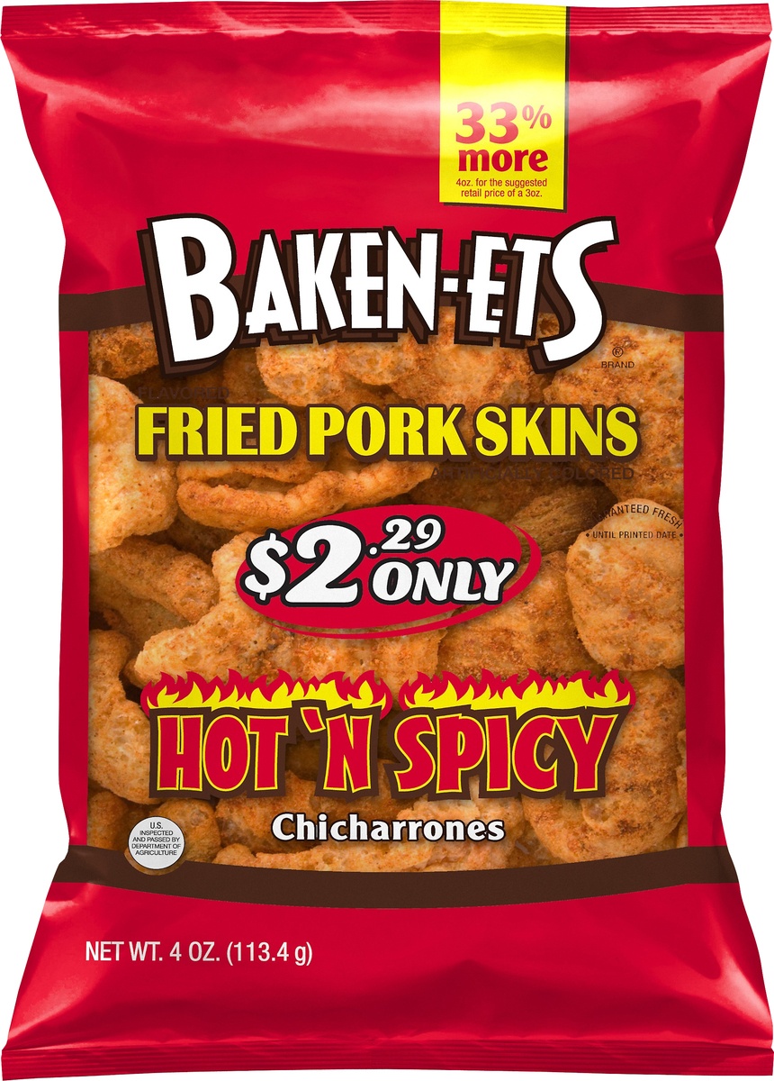 BAKEN ETS Hot Spicy Fried Pork Skins 1 Ct Shipt