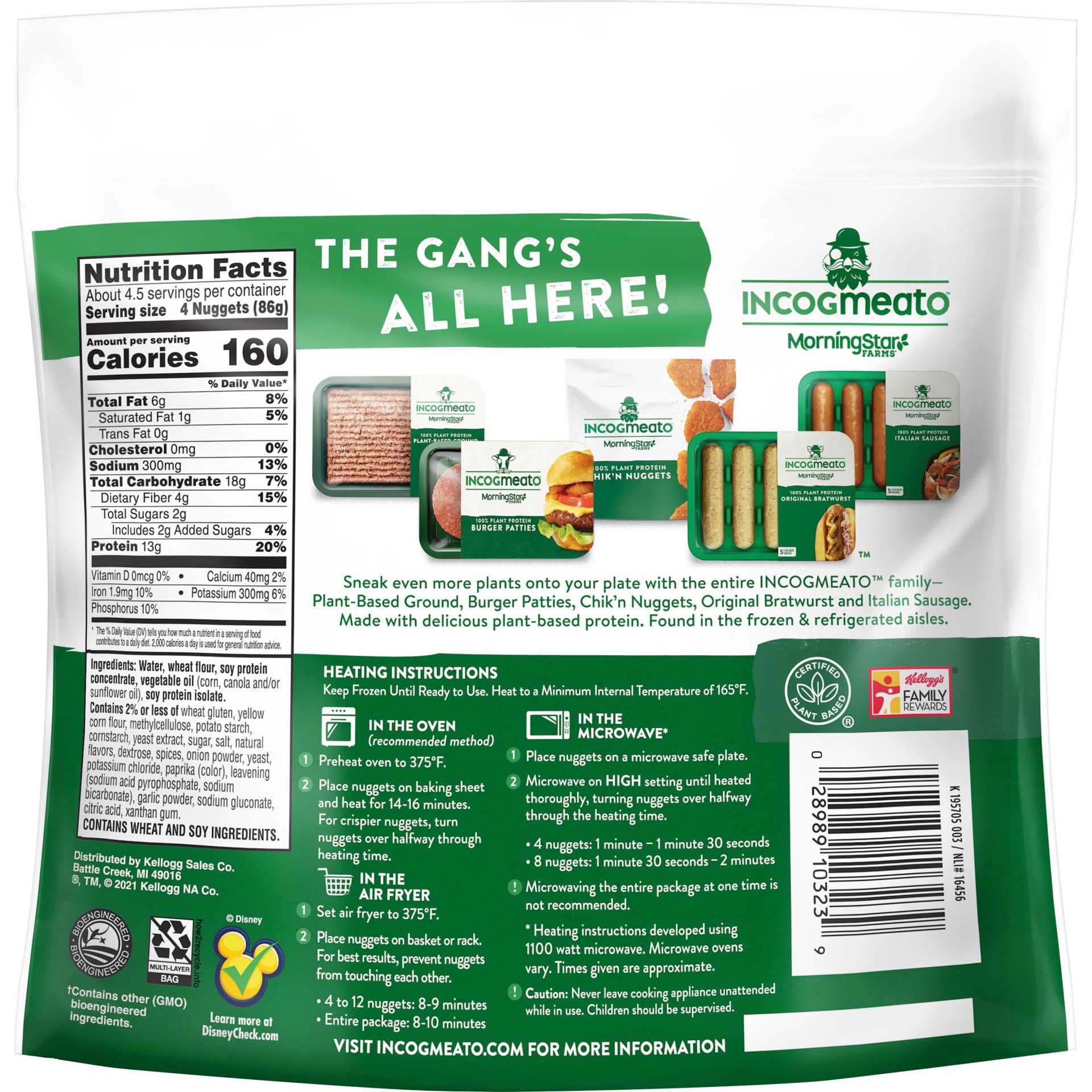 MorningStar Farms Kellogg S Meatless Chicken Nuggets Vegan Plant Based