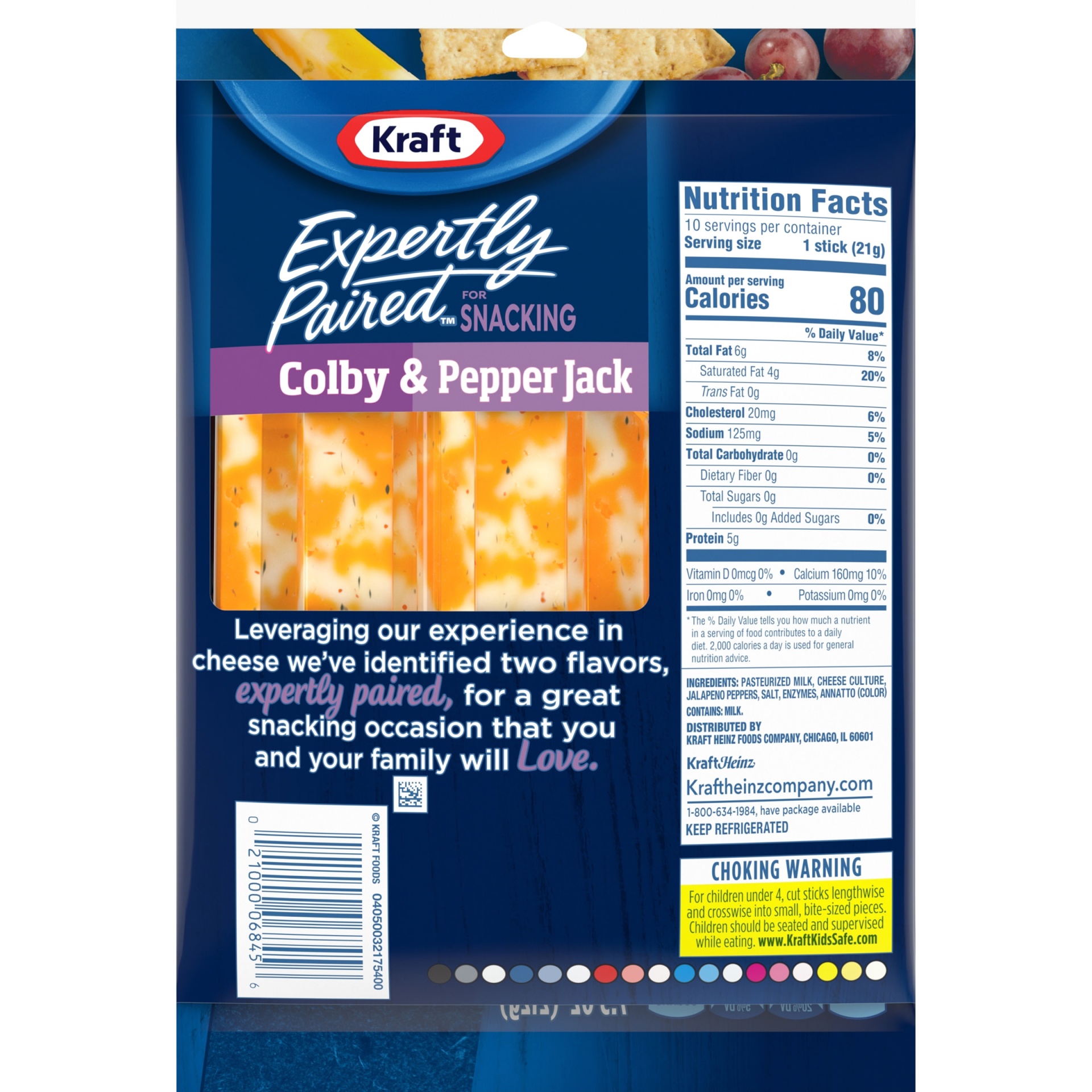 Kraft Expertly Paired Colby Pepper Jack Marbled Cheese Snacks Sticks