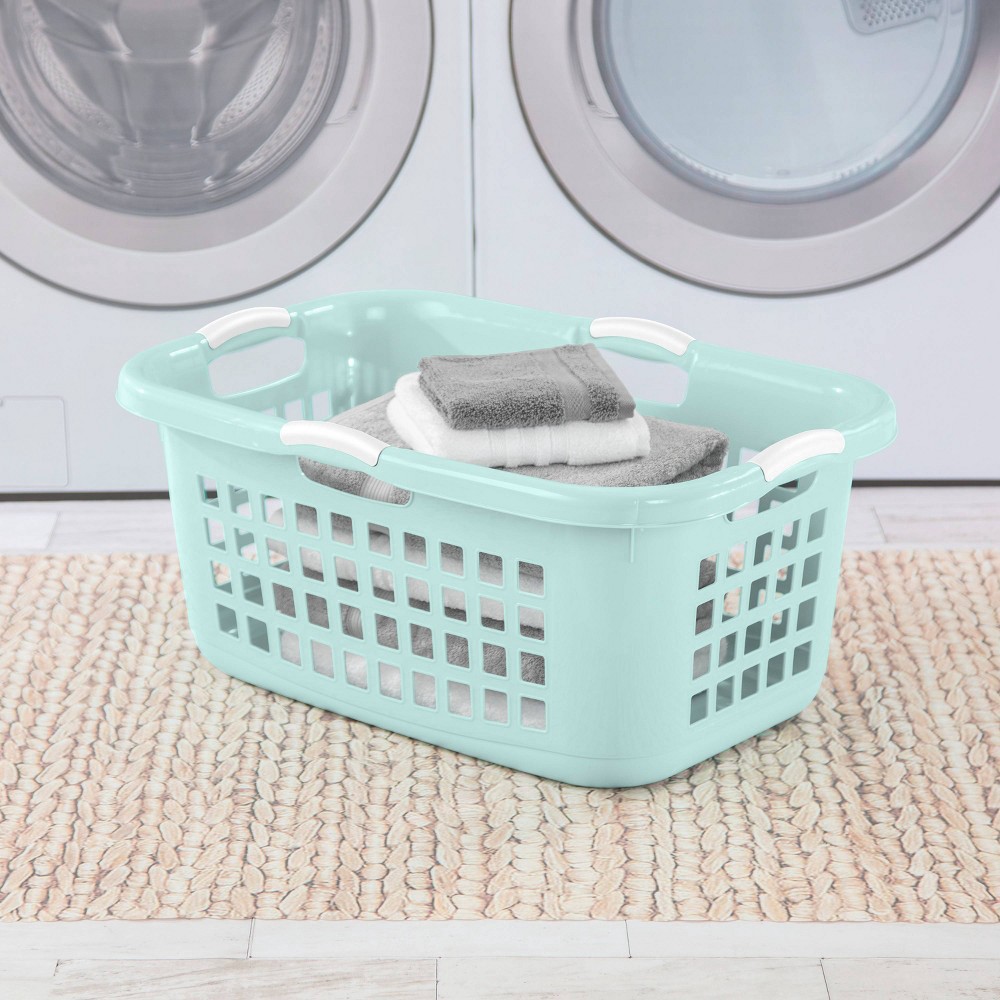 Bushel Laundry Basket Aqua With White Handles Room Essentials Ct