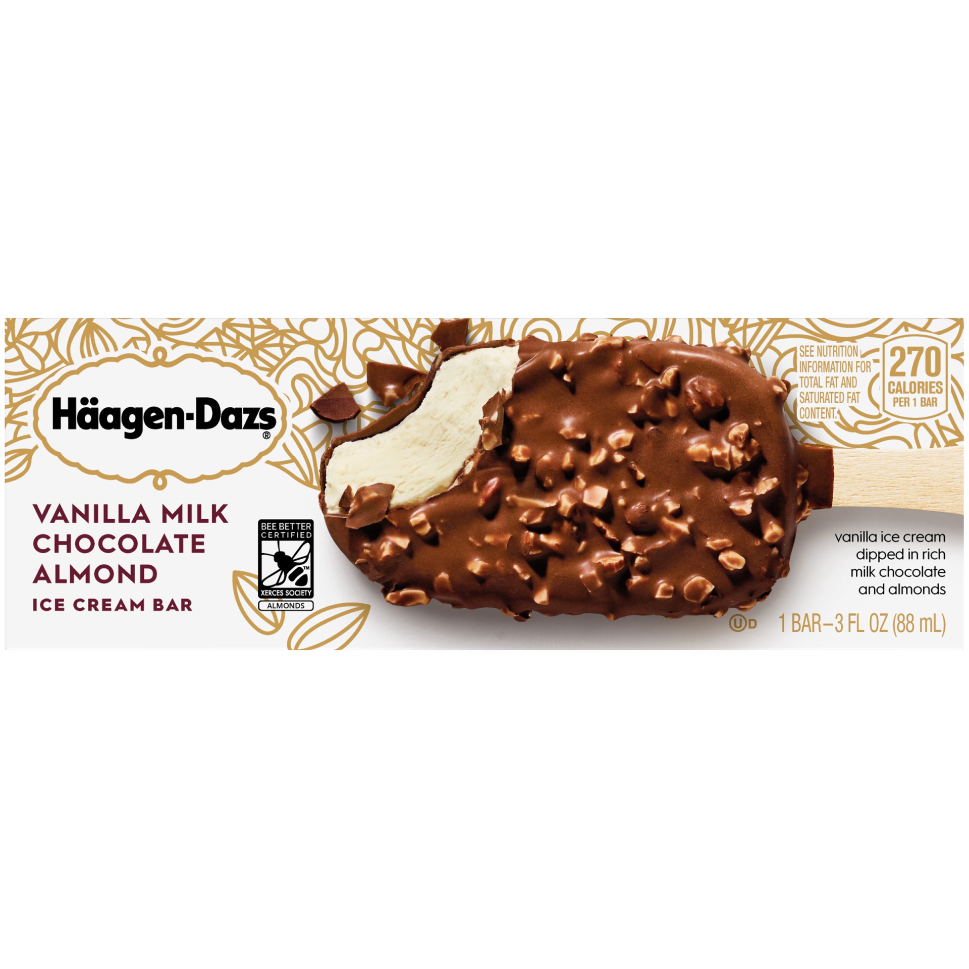 Häagen Dazs Vanilla Milk Chocolate Almond Ice Cream Bar 3 oz Shipt