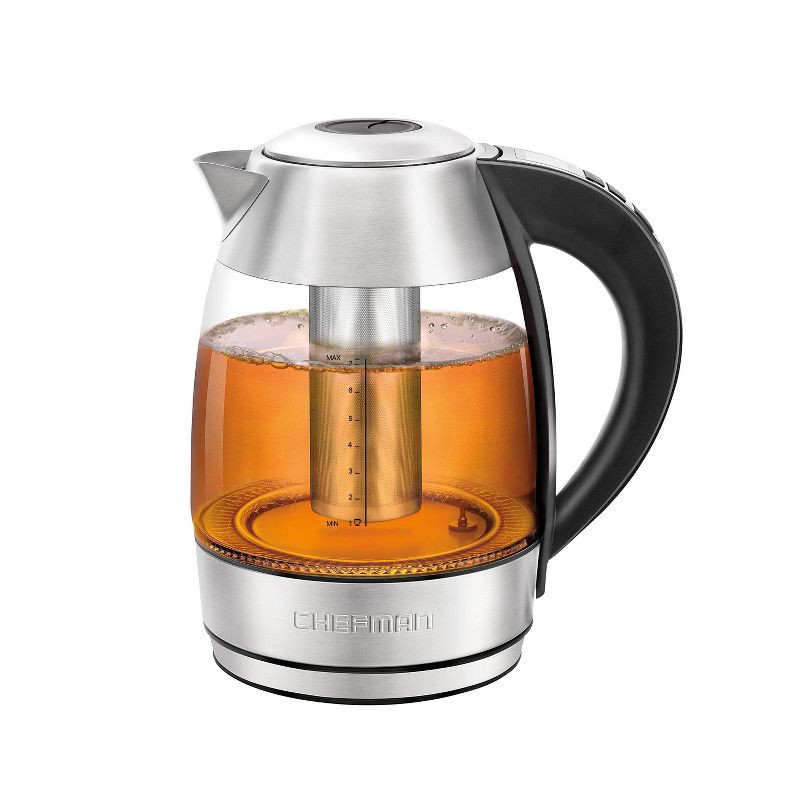 Chefman 1 8L Glass Electric Kettle Silver 1 8 Liter Shipt