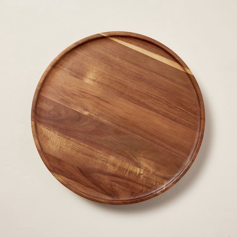 Hearth Hand With Magnolia Wooden Pedestal Lazy Susan Brown