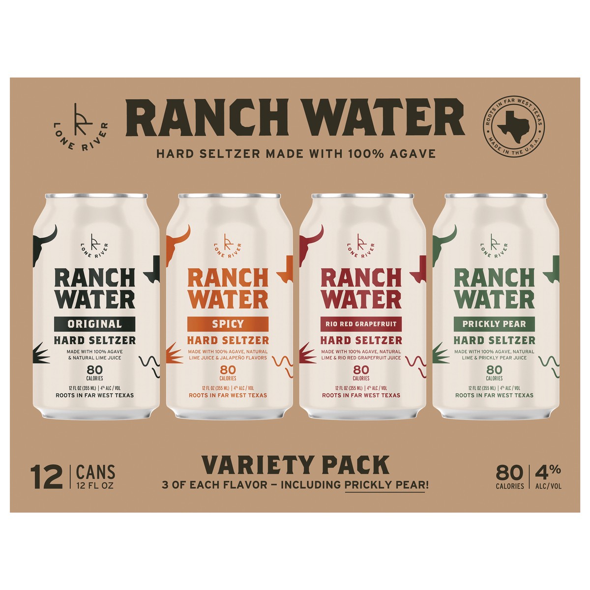 Lone River Ranch Water Hard Seltzer Variety Pack In Cans 12 Ct 12 Fl