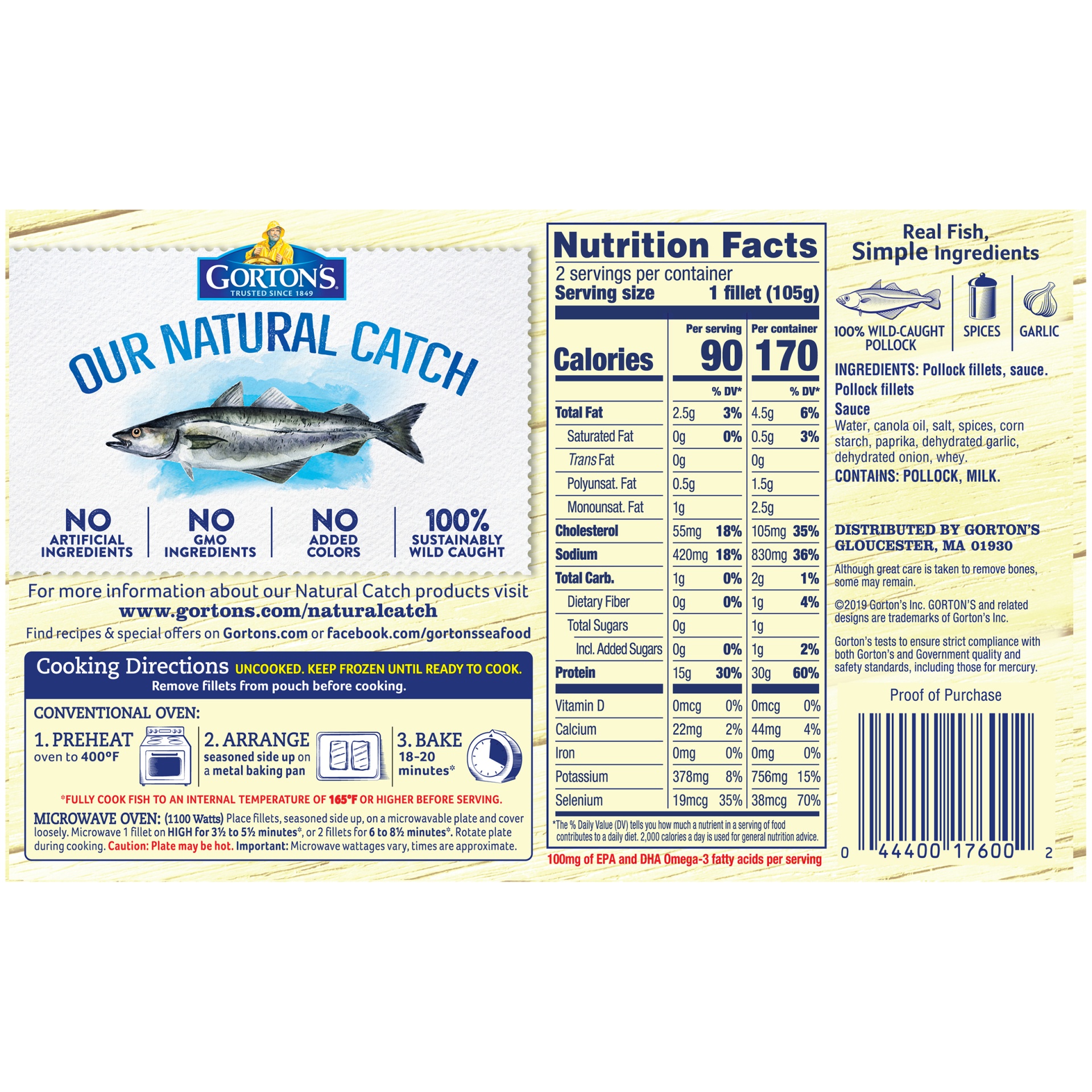 Gorton S Natural Catch Cajun Style Grilled Fish Fillets Ct Oz