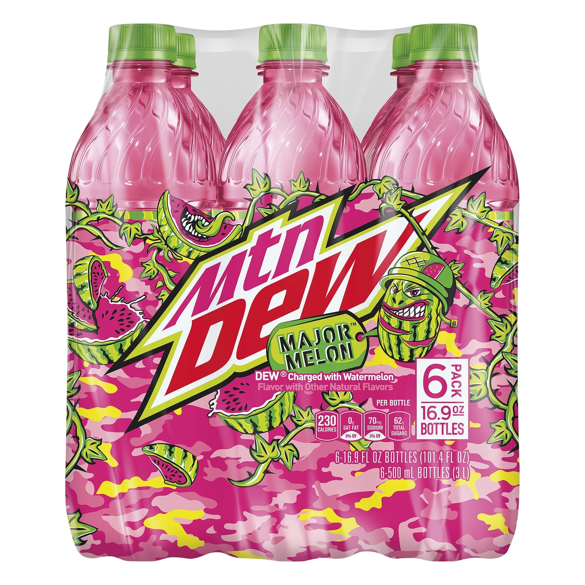 Mtn Dew Major Melon Dew Charged With Watermelon Flavor Fl Oz