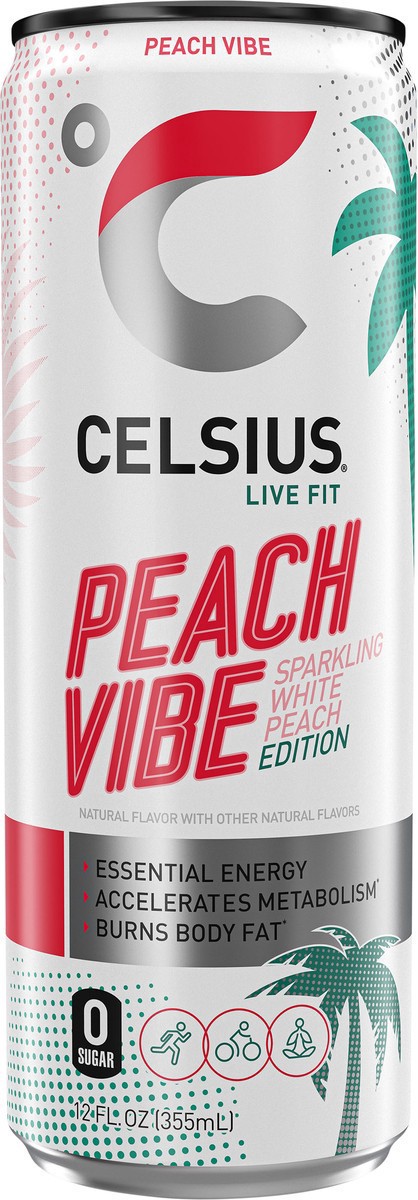 Celsius Sparkling Peach Vibe Energy Drink 12 Fl Oz 12 Fl Oz Shipt