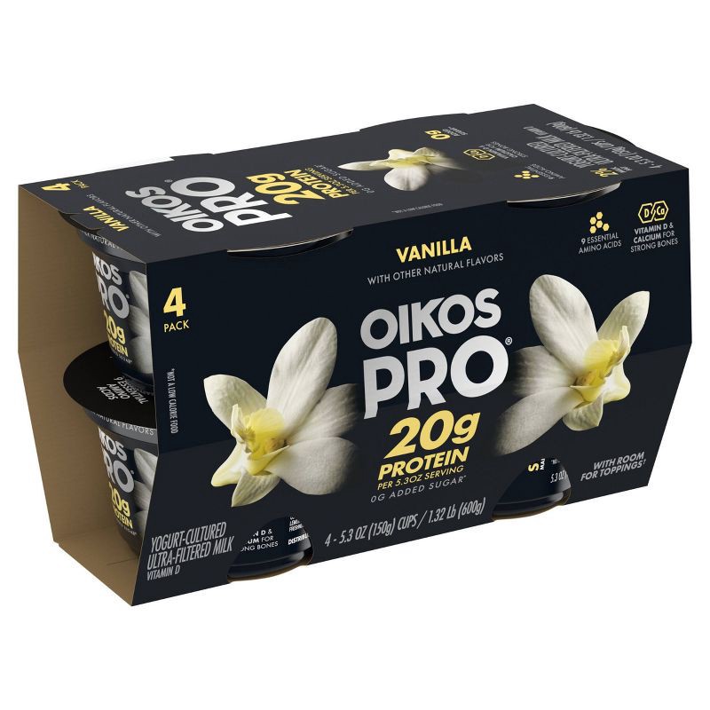 Oikos Pro Vanilla Greek Yogurt 4ct 5 3oz 4 Ct 5 3 Oz Shipt