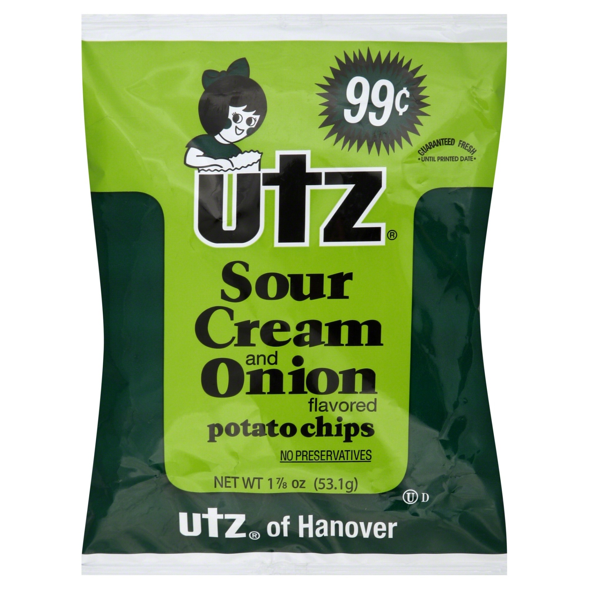 Utz Potato Chips Sour Cream And Onion Flavored 1 88 Oz Shipt