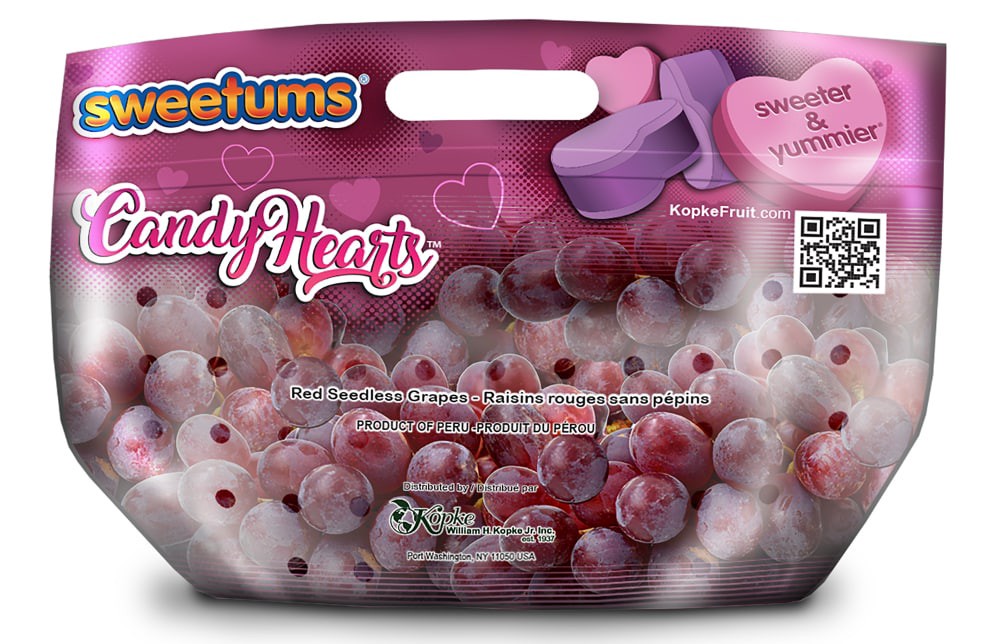slide 1 of 1, Fresh Candy Hearts Seedless Red Grapes in Bag, 1 ct