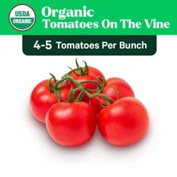 Fresh Organic On the Vine Tomatoes (4-5 Tomatoes per Bunch)