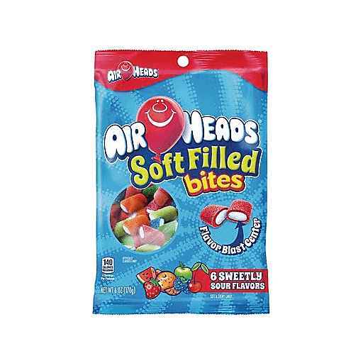 slide 1 of 1, Airheads Soft Filled Bites, 6 oz