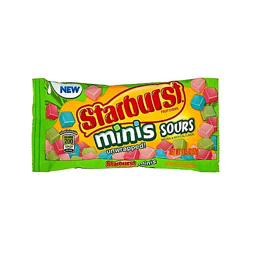 slide 1 of 1, Starburst Minis Sour Unwrapped, 1.85 oz