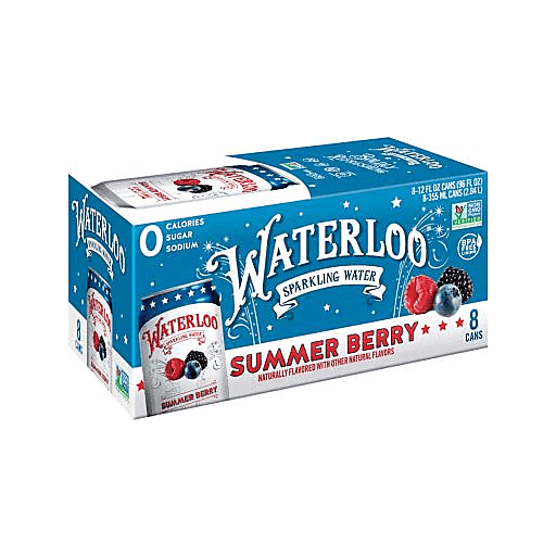 slide 1 of 1, Waterloo Sparkling Water Summer Berry, 8 ct