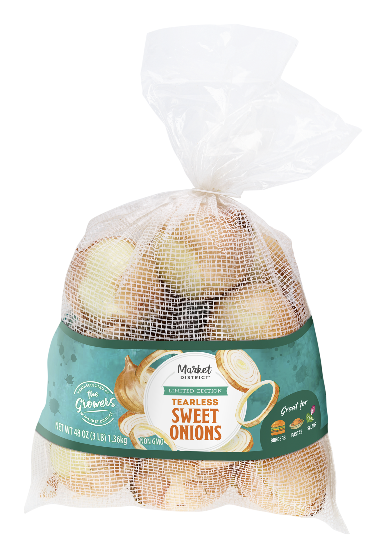 slide 1 of 1, Market District Tearless Sweet Onions, 3 lb
