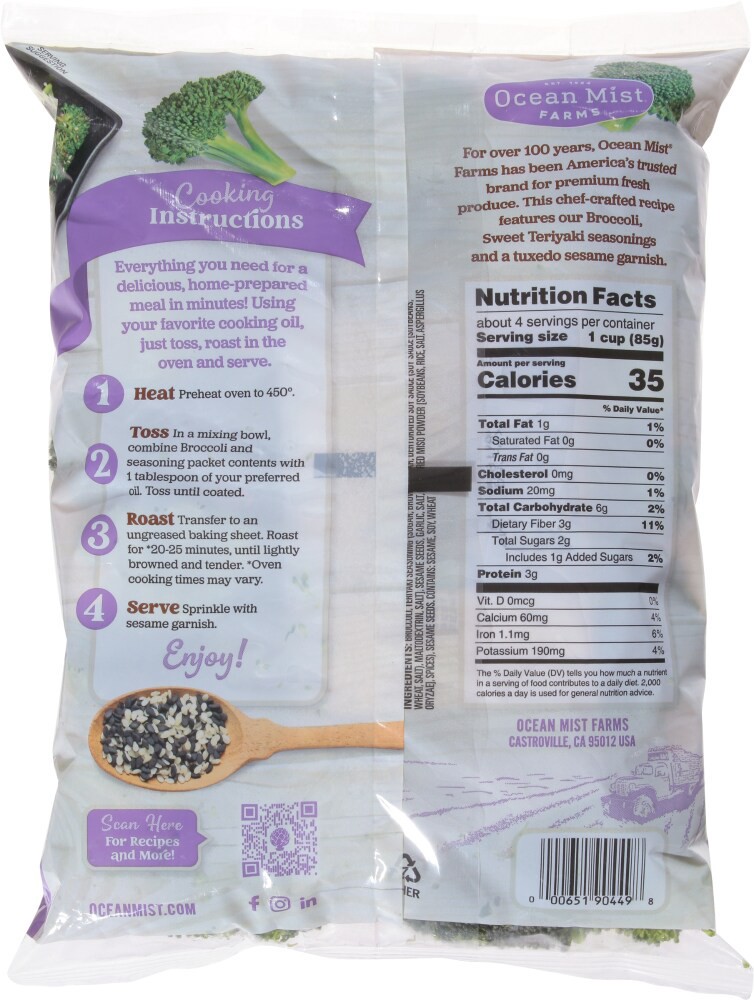 slide 2 of 2, Ocean Mist Farms® Roastables Broccoli Sweet Teriyaki Bag, 12.6 oz