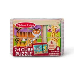 Melissa & Doug® 2 in 1 Wooden Cube Puzzle™ - Animals, 1 ct