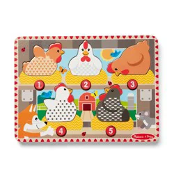 Melissa & Doug Happy Hens Push to Pop Puzzle, 1 ct