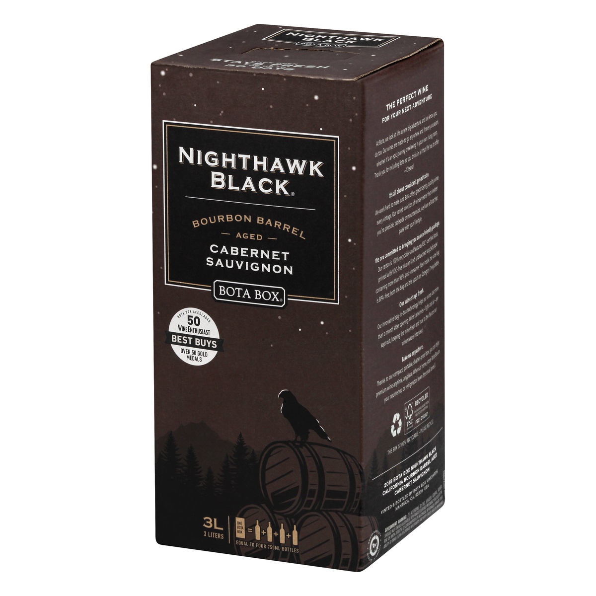 Bota Box Nighthawk Black Bourbon Barrel Aged Sauvignon 3 liter