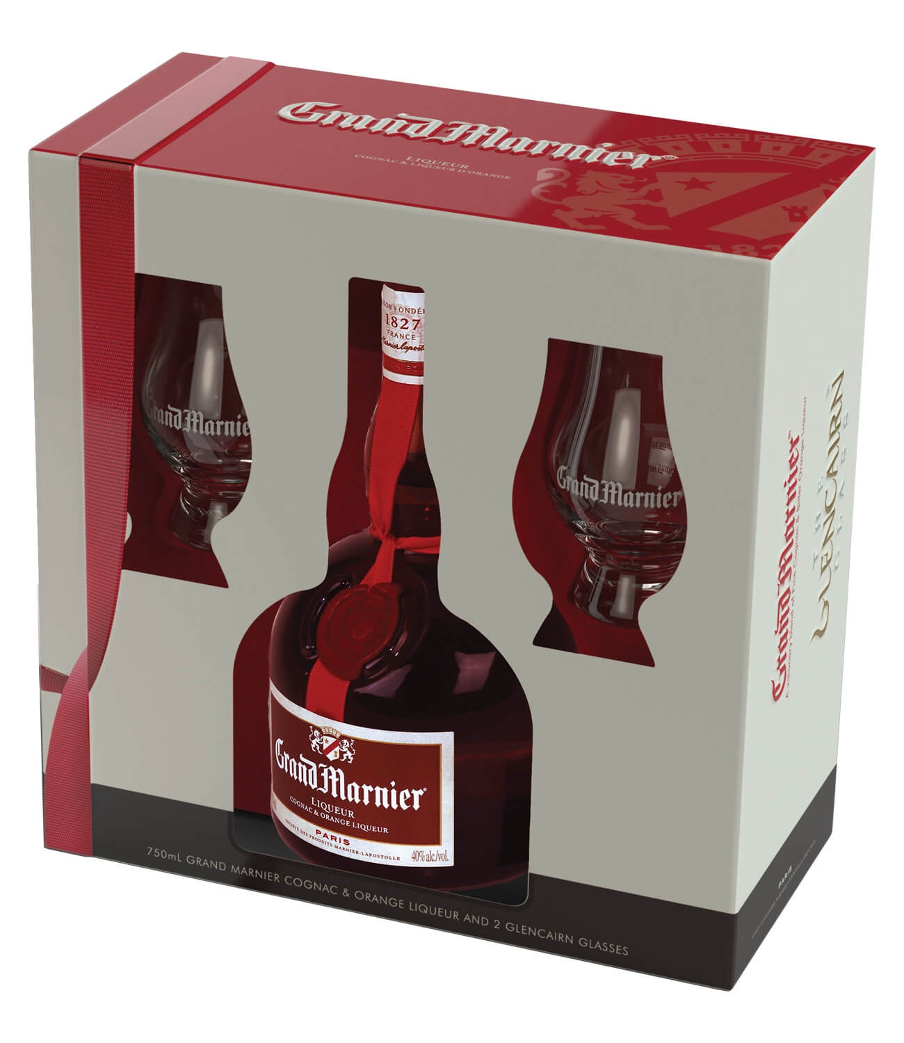 slide 1 of 1, Grand Marnier Liqueur 750 With Glasses, 750 ml