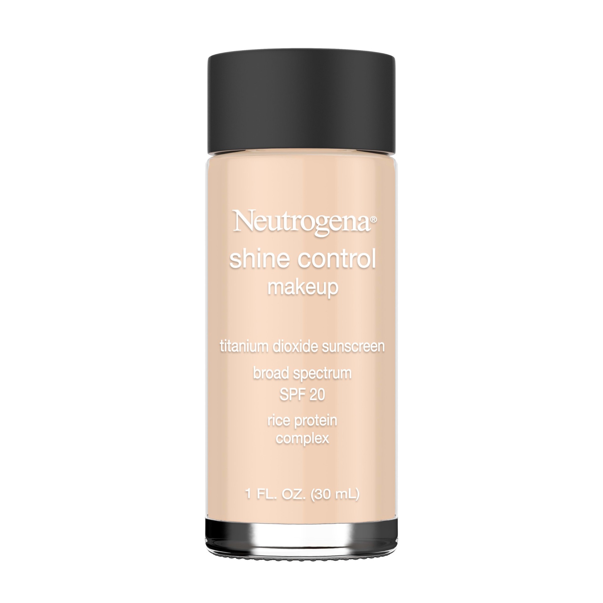 slide 4 of 5, NEUTROGENA Shine Control Liquid Makeup Broad Spectrum SPF 20, Neutral Beige 60, 1 Oz, 1 fl oz