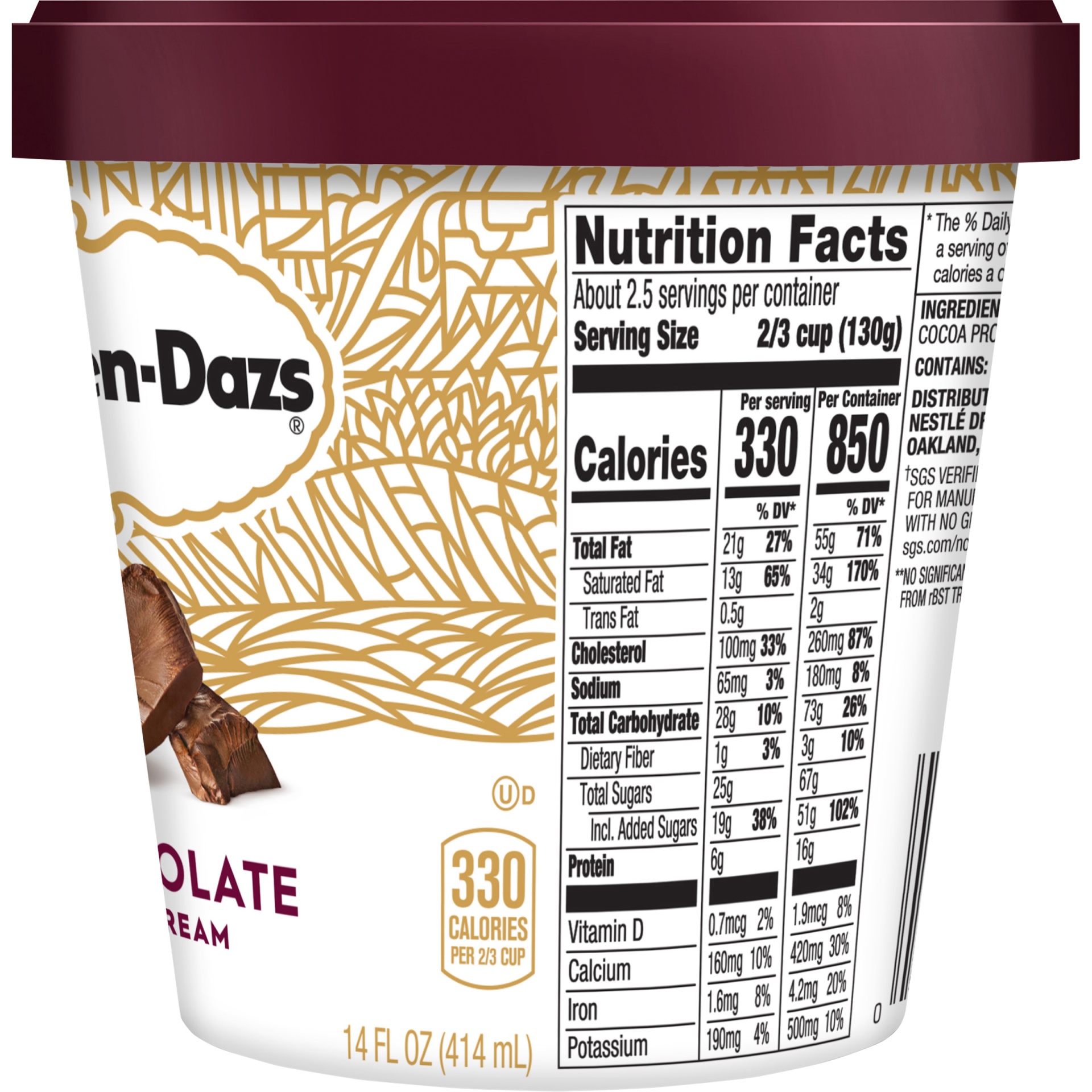 slide 4 of 6, Häagen-Dazs Chocolate Ice Cream, 14 fl oz