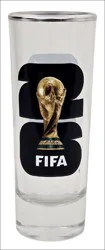 Fifa World Cup 2026 Silver Logo White Tequila Shooter