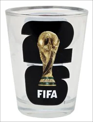 Fifa World Cup 2026 Silver Logo White Clear Shotglass