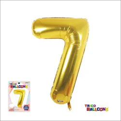 Trico 34 Number Foil Balloon - 7 Gold