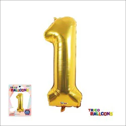 Trico 34 Number Foil Balloon - 1 Gold