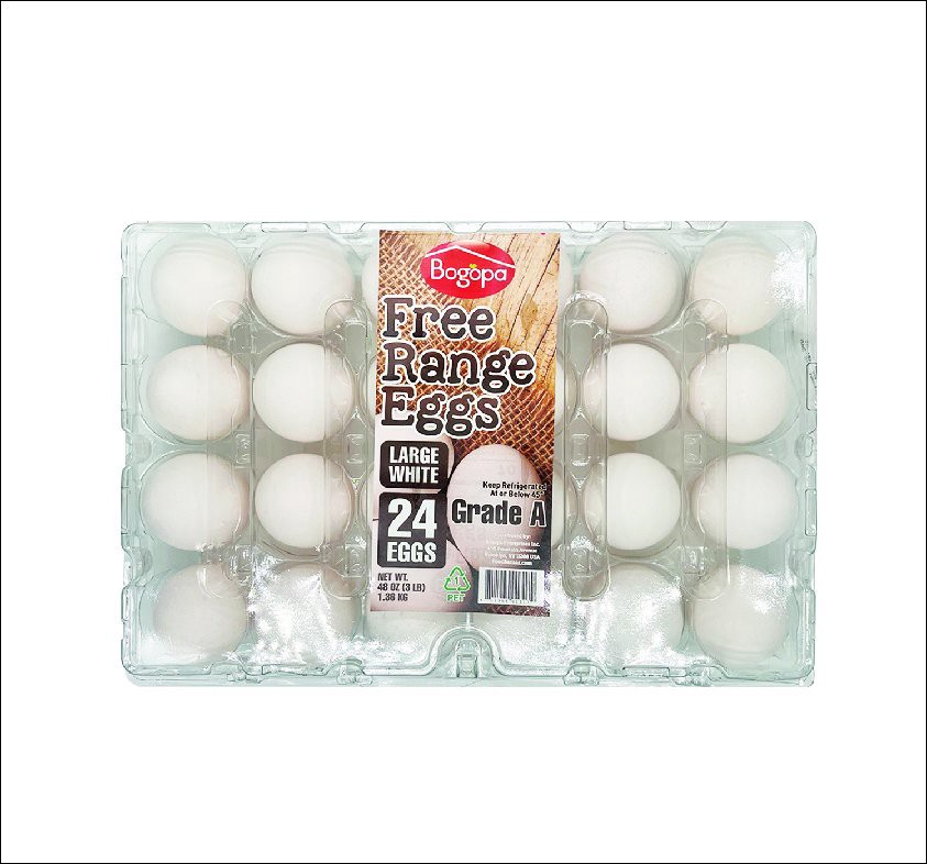 slide 1 of 1, Bogopa Free Range White Large Eggs, 24 ct
