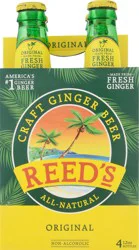 Reed's 4 Pack All-Natural Original Craft Ginger Beer 4 Bottles 4 ea