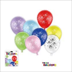 Trico 12 Happy Birthday Balloon 8 Ct - Assorted