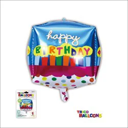 Trico 22 Happy Birthday Cube 4d Balloon 1 Ct - Assorted
