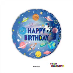 Trico 18 Happy Birthday Non Metallic Balloon - Blue