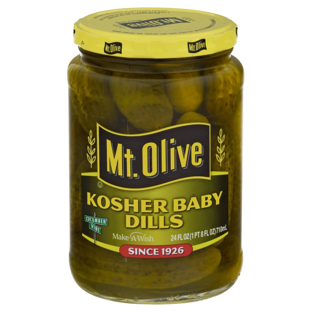 slide 3 of 6, Mt. Olive Kosher Baby Dills Pickles - 24 fl oz jar, 24 fl oz