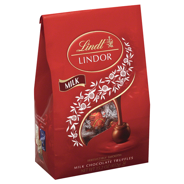 slide 1 of 1, Lindt Lindor Milk Chocolate Truffles, 15.2 oz