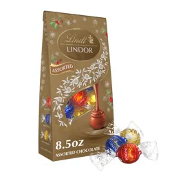 Lindt LINDOR Assorted Chocolate Christmas Candy Truffles Bag