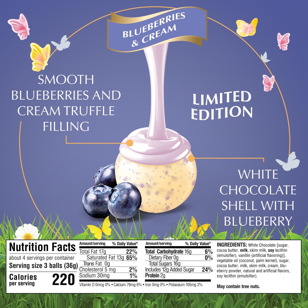 slide 2 of 6, Lindor Blueberries & Cream Bag, 5.1 oz