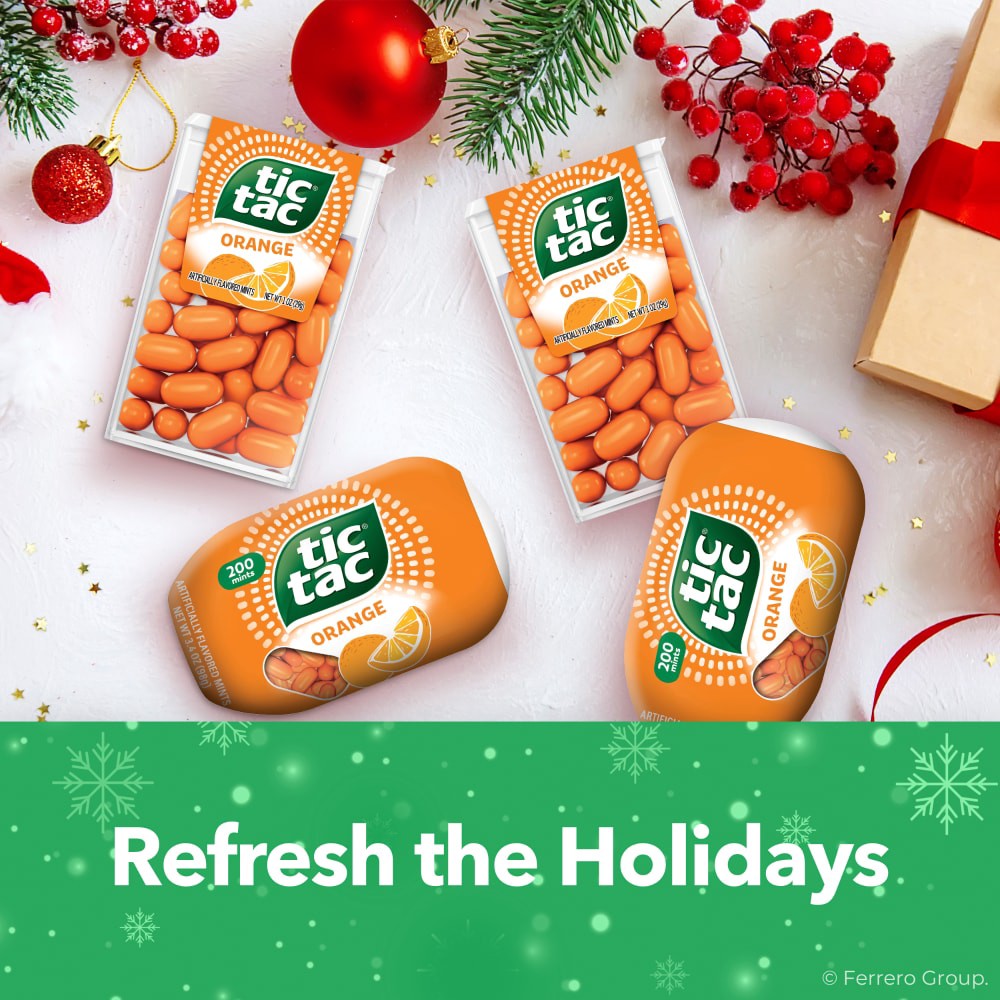 slide 6 of 6, Tic Tac Orange Flavored Mints On-the-Go Refreshment Stocking Stuffers, 1 oz