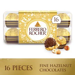 Ferrero Rocher Premium Gourmet Milk Chocolate Hazelnut Holiday Chocolate Gift Box