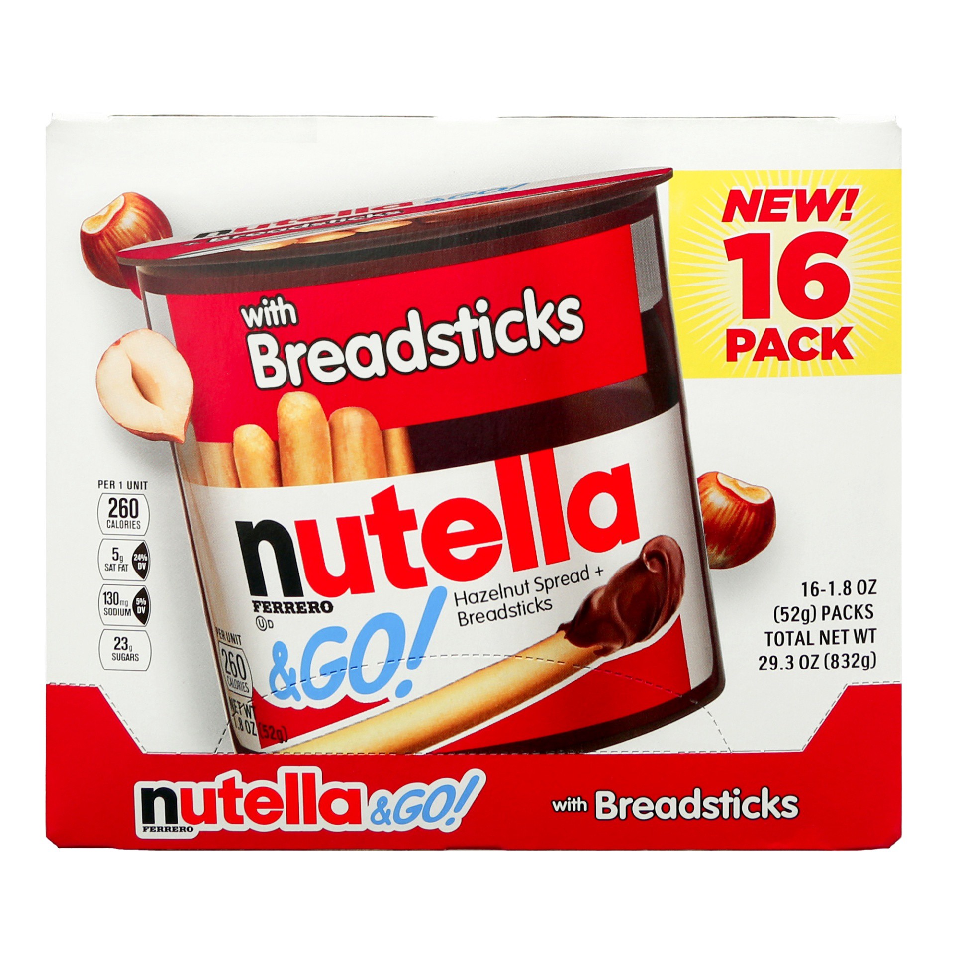 slide 1 of 1, Nutella & Go Breadsticks, 16 ct