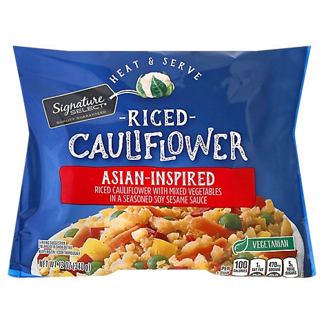 slide 1 of 1, Signature Select Cauliflower Riced Asian Inspired, 12 oz