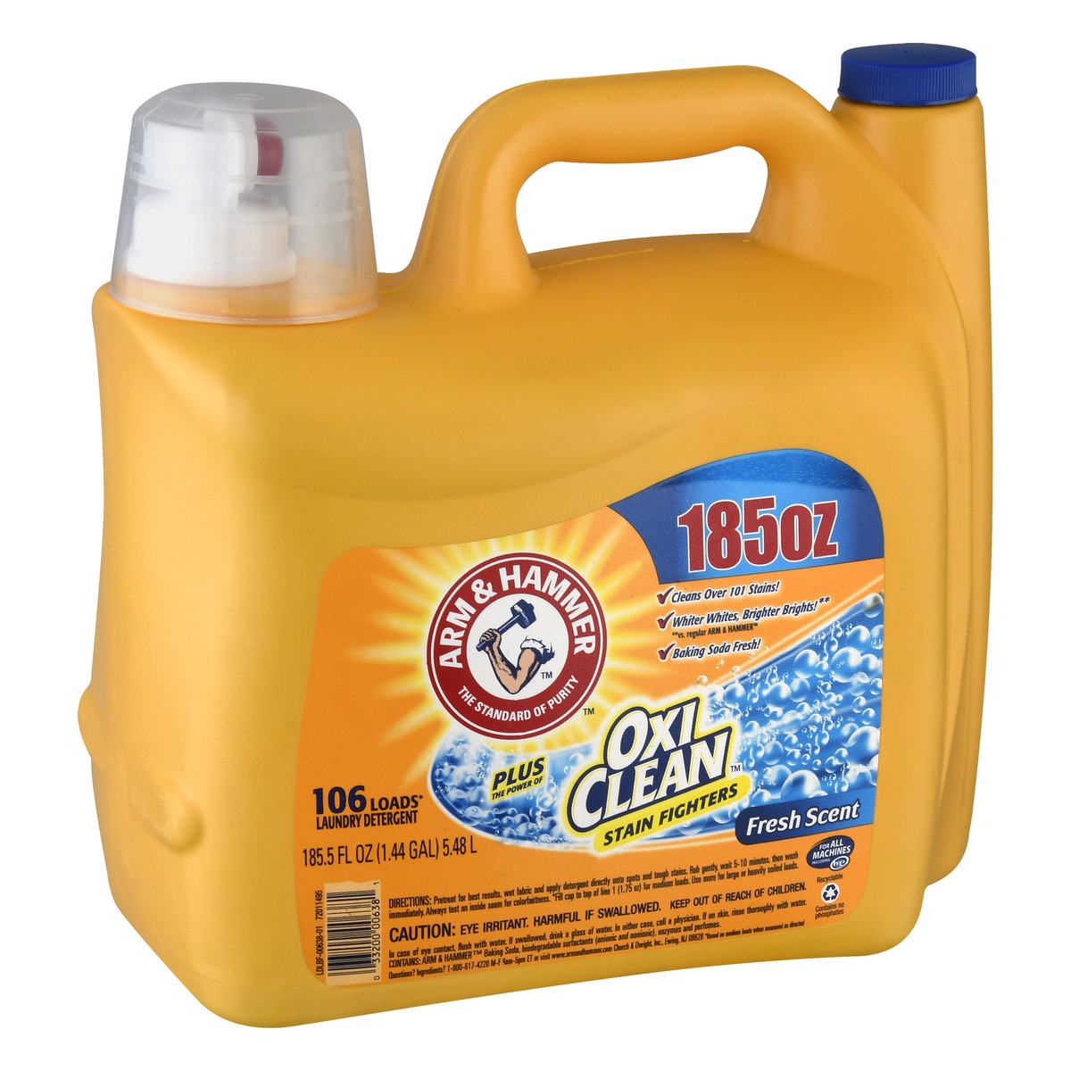 slide 9 of 9, ARM & HAMMER Oxi Clean Fresh Scent Laundry Detergent 185.5 oz, 185 fl oz