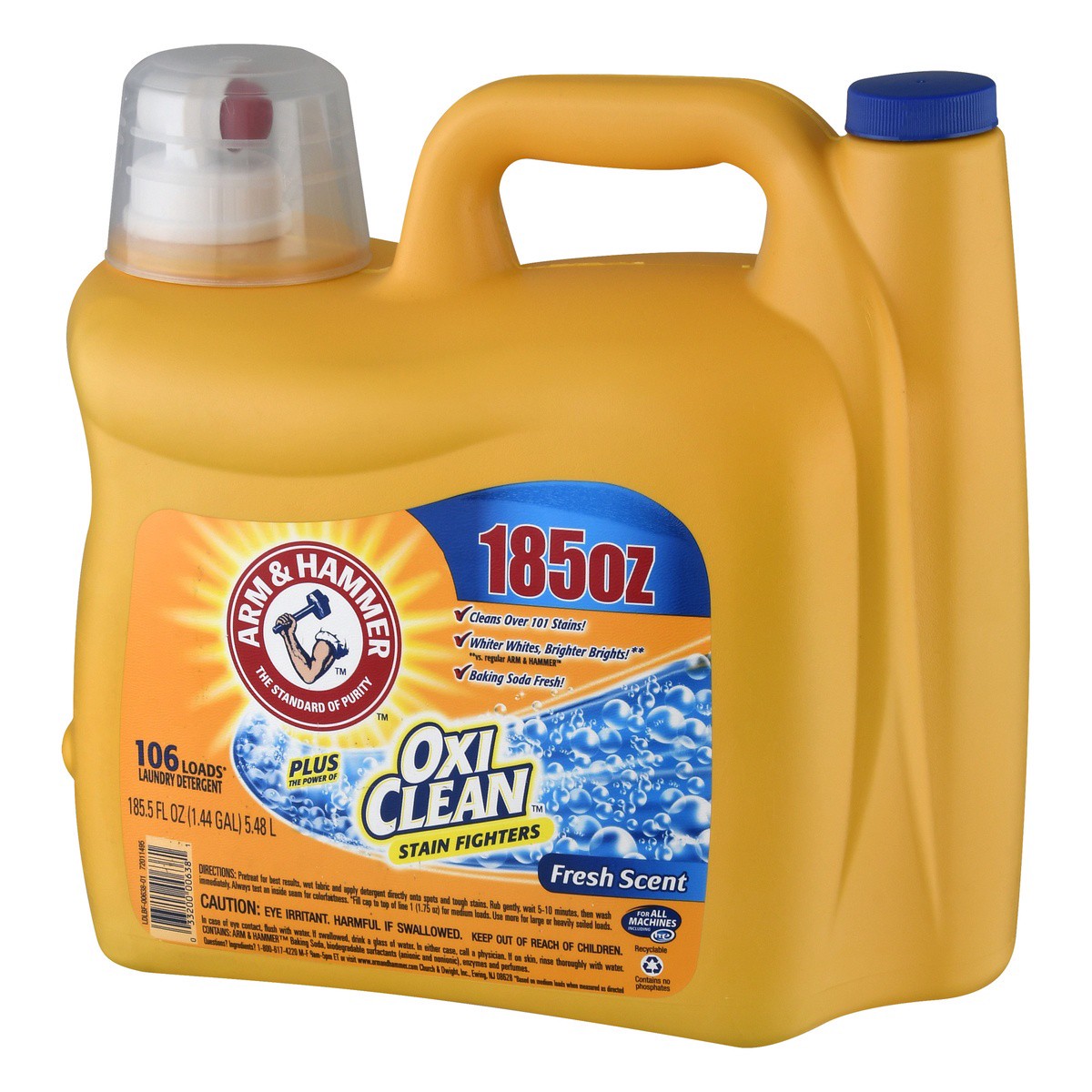 slide 7 of 9, ARM & HAMMER Oxi Clean Fresh Scent Laundry Detergent 185.5 oz, 185 fl oz